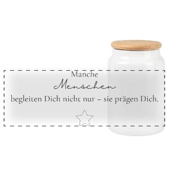 Manche Menschen prägen Dich - Panorama Keksdose mit Holzdeckel - Weiß - Vorne