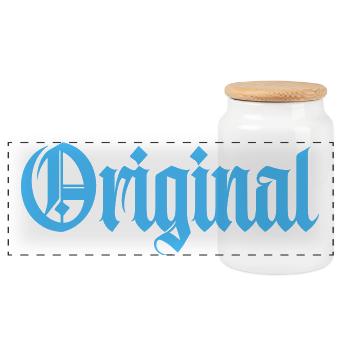 original_1 - Panoramic Cookie Jar with Wooden Lid - white - Front