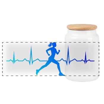 Geschenkidee für eine Running mit Running - Panorama Keksdose mit Holzdeckel - Weiß - Vorne