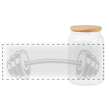 Visez un squat haut Bas, un entraînement drôle Motivation - Boîte à biscuits avec couvercle en bois - blanc - Devant