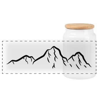 Mountains Mountain Nature Lover - Panoramic Cookie Jar with Wooden Lid - white - Front