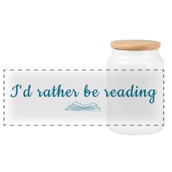Je préfère lire - Boîte à biscuits avec couvercle en bois - blanc - Devant