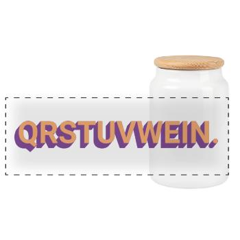 Alphabet-Wein - Panorama Keksdose mit Holzdeckel - Weiß - Vorne
