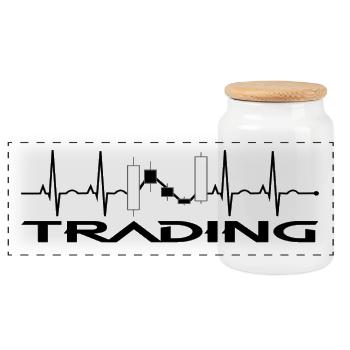 Trading - Panoramic Cookie Jar with Wooden Lid - white - Front