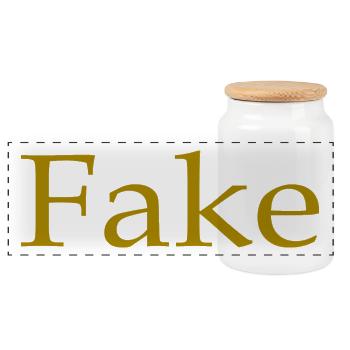 Fake, saying, humor, fun, funny, gift idea - Panoramic Cookie Jar with Wooden Lid - white - Front