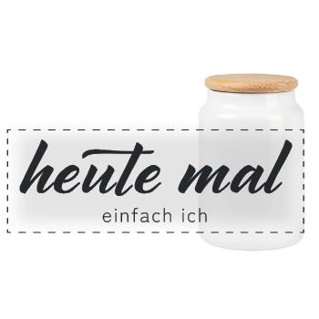 heute mal einfach ich - Panorama Keksdose mit Holzdeckel - Weiß - Vorne