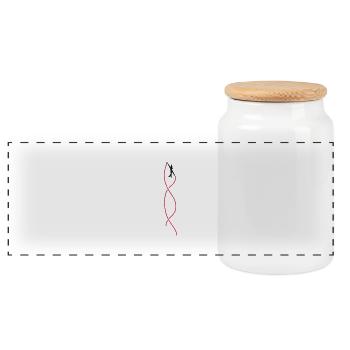 kunstflug foxrolle - Panoramic Cookie Jar with Wooden Lid - white - Front