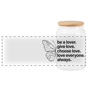 be a lover. butterfly. - Panorama Keksdose mit Holzdeckel - Weiß - Vorne