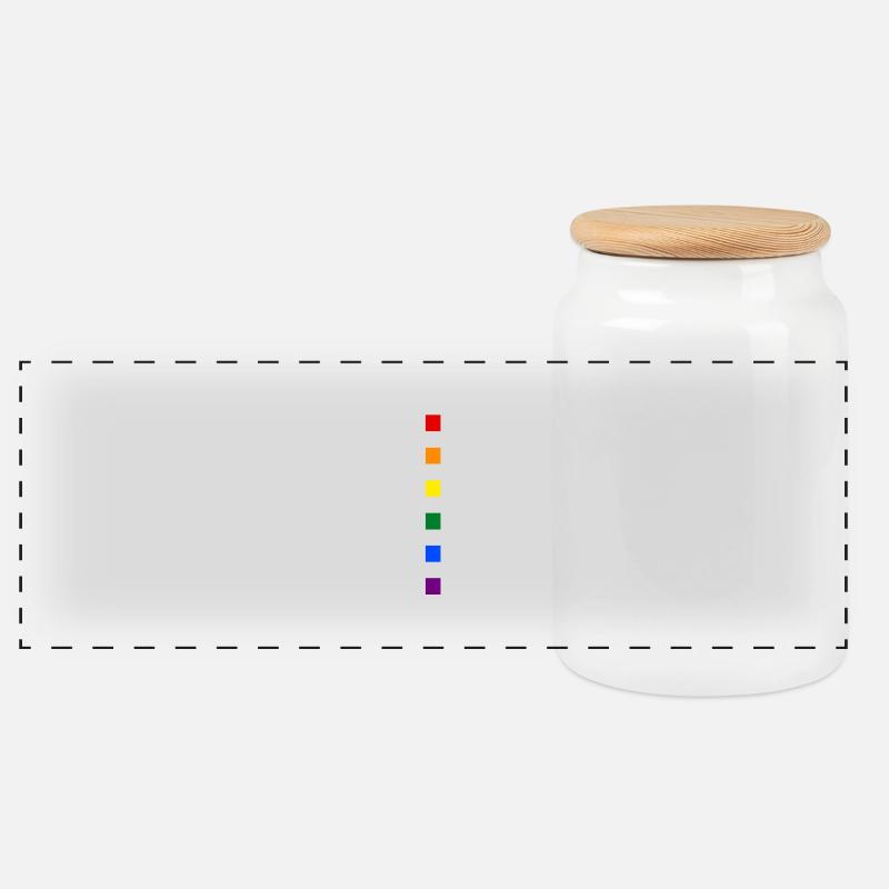 lgbt - Panoramic Cookie Jar with Wooden Lid - white