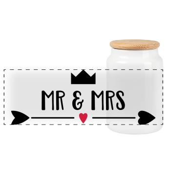 wedding - Panoramic Cookie Jar with Wooden Lid - white - Front