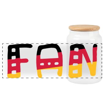 FAN - Shirt Germany - Panoramic Cookie Jar with Wooden Lid - white - Front