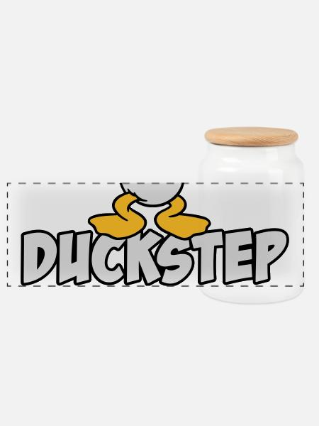 Duckstep (Dubstep) - Panorama Keksdose mit Holzdeckel - Weiß