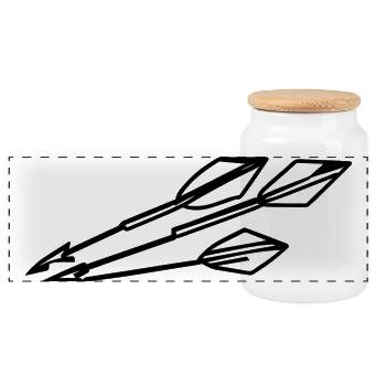 Archery Arrows - Panoramic Cookie Jar with Wooden Lid - white - Front