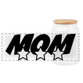 Best Mom - Mother's Day - Panoramic Cookie Jar with Wooden Lid - white - Front