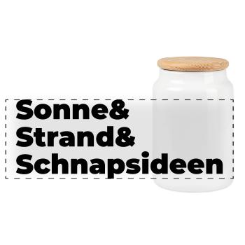 Sonne Strand Snapsideen - Panorama Keksdose mit Holzdeckel - Weiß - Vorne