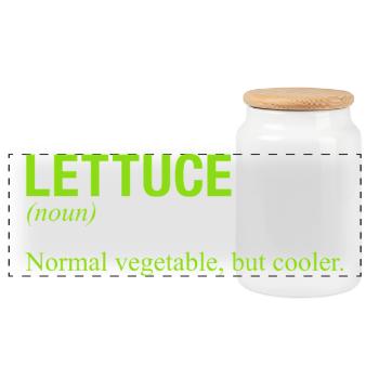 LETTUCE - Panorama Keksdose mit Holzdeckel - Weiß - Vorne