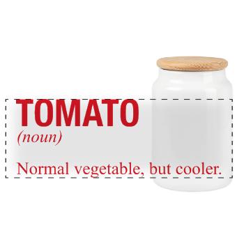 TOMATO Tomate - Boîte à biscuits avec couvercle en bois - blanc - Devant