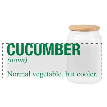 CUCUMBER - Panorama Keksdose mit Holzdeckel - Weiß - Vorne