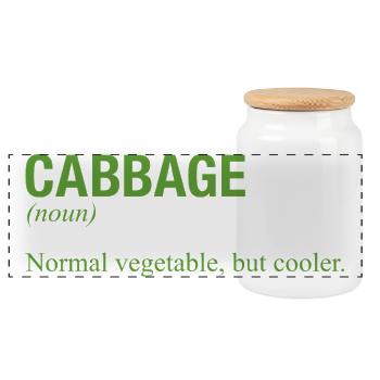 CABBAGE - Panorama Keksdose mit Holzdeckel - Weiß - Vorne
