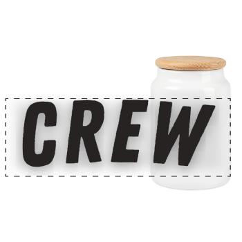 Adventure Crew Design - Panoramic Cookie Jar with Wooden Lid - white - Front