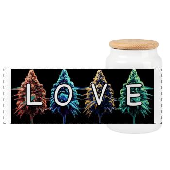 Amour des bourgeons - Boîte à biscuits avec couvercle en bois - blanc - Devant