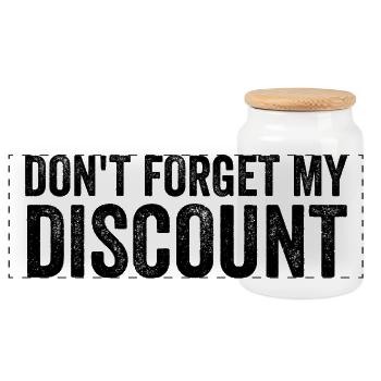 Don't forget my discount for older mens - Panoramic Cookie Jar with Wooden Lid - white - Front