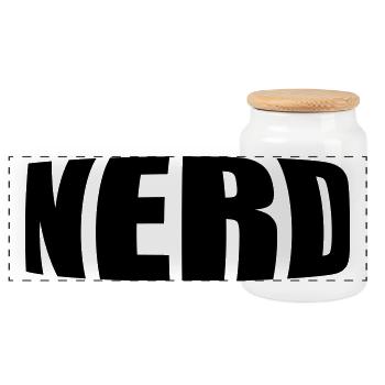NERD - Panorama Keksdose mit Holzdeckel - Weiß - Vorne