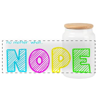 Quoi qu’il arrive... NOPE / Quoi qu’il arrive... Nö / Juste non - Boîte à biscuits avec couvercle en bois - blanc - Devant