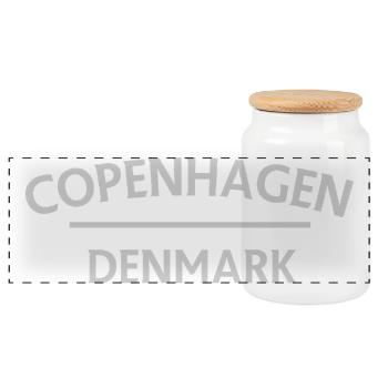 Copenhague – Danemark Textdesign - Boîte à biscuits avec couvercle en bois - blanc - Devant