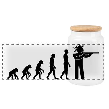 EVOLUTION OF SCHÜTZENFEST, SCHÜTZEN - Panoramic Cookie Jar with Wooden Lid - white - Front