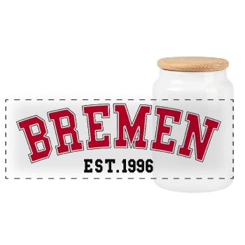 Brême Fondée en 1996 - Boîte à biscuits avec couvercle en bois - blanc - Devant