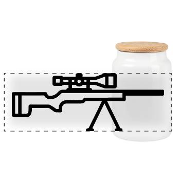 sniper - Panoramic Cookie Jar with Wooden Lid - white - Front
