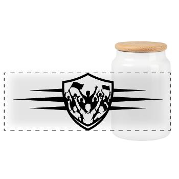 Fans Jubeln Symbol - Panorama Keksdose mit Holzdeckel - Weiß - Vorne