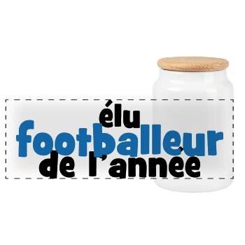 Footballeur de l'Année : Dominez le Classement - Boîte à biscuits avec couvercle en bois - blanc - Devant
