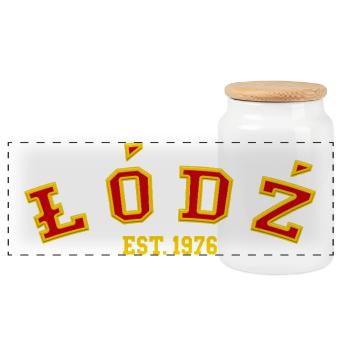 Łódź Est. 1976 - Panoramic Cookie Jar with Wooden Lid - white - Front