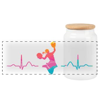 Cheerleader Cheer Mom Cheerleading - Panoramic Cookie Jar with Wooden Lid - white - Front