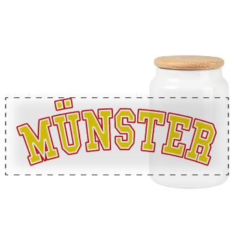 Münster Est. 1976 - Panoramic Cookie Jar with Wooden Lid - white - Front
