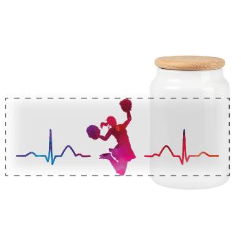 Cheerleader Cheer Mom Cheerleading - Panorama Keksdose mit Holzdeckel - Weiß - Vorne