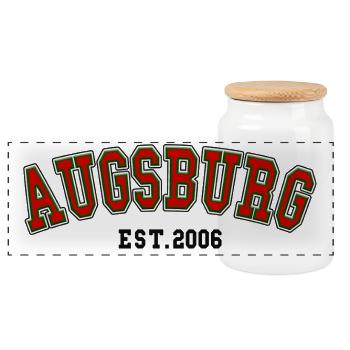 Augsburg Est. 2006 - Panorama Keksdose mit Holzdeckel - Weiß - Vorne