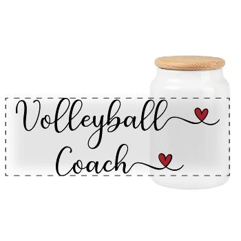 Volleyball-Trainer - Panorama Keksdose mit Holzdeckel - Weiß - Vorne