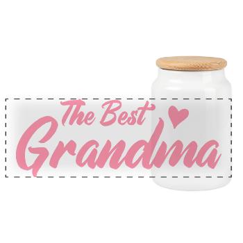 Meilleure police Granny Rosé - Boîte à biscuits avec couvercle en bois - blanc - Devant