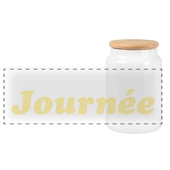 bonne journée - Boîte à biscuits avec couvercle en bois - blanc - Devant
