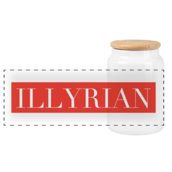 Illyrian - Panorama Keksdose mit Holzdeckel - Weiß - Vorne
