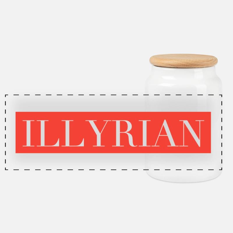 Illyrian - Panorama Keksdose mit Holzdeckel - Weiß