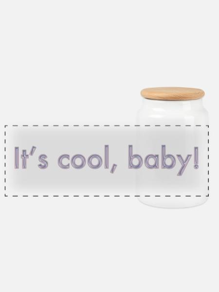 its cool, baby - Panorama Keksdose mit Holzdeckel - Weiß