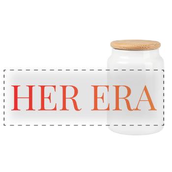 Her era  - Panorama Keksdose mit Holzdeckel - Weiß - Vorne