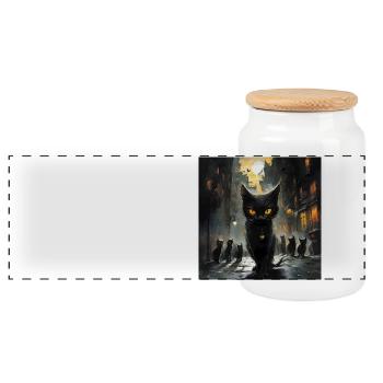 L' Ordre des félins - Boîte à biscuits avec couvercle en bois - blanc - Devant