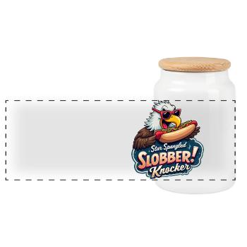 Star Spangled Slobber Knocker - Panorama Keksdose mit Holzdeckel - Weiß - Vorne