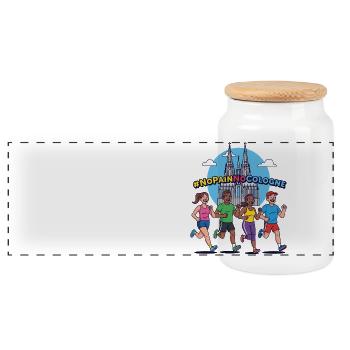 Pas de douleur, pas d’eau de Cologne - Boîte à biscuits avec couvercle en bois - blanc - Devant