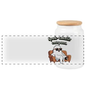 Spooky-tacular relaxed - Panoramic Cookie Jar with Wooden Lid - white - Front
